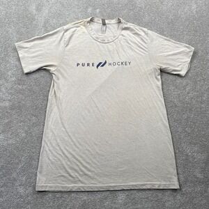 Pure Hockey Classic Fit Crew Neck T-Shirt Men's Size M Beige Short Sleeves